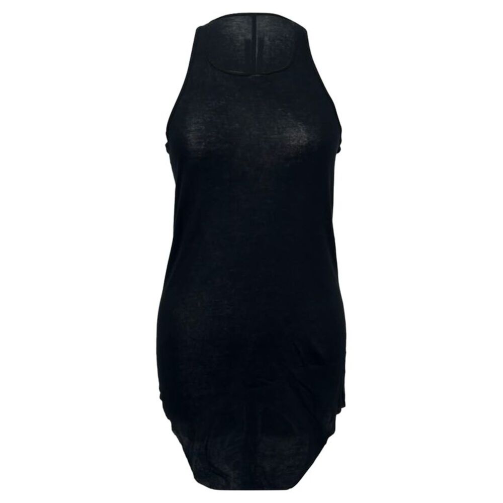 Rick Owens Asymmetric Tank Top in Black Cotton